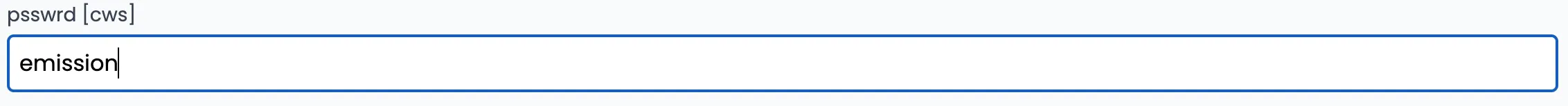 APN password field