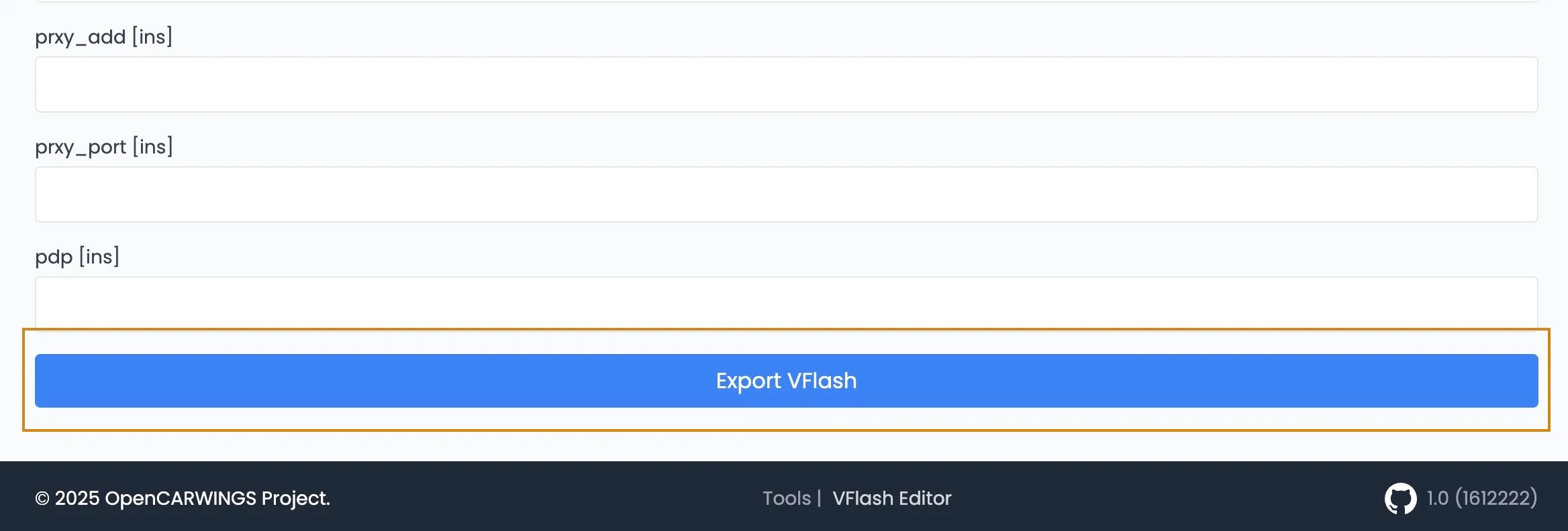 The export button at the bottom of the page