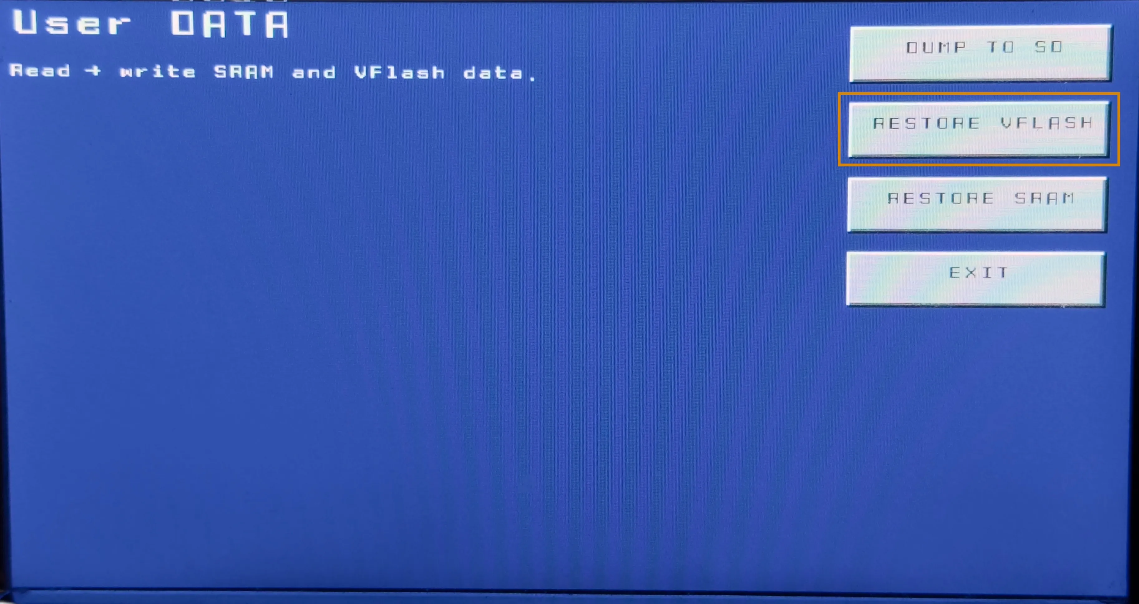 The RESTORE VFlash option