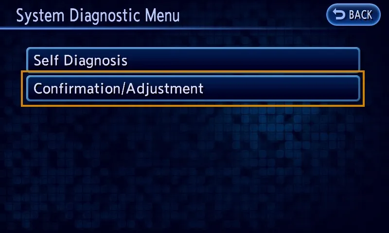 The hidden service menu on the navigation unit