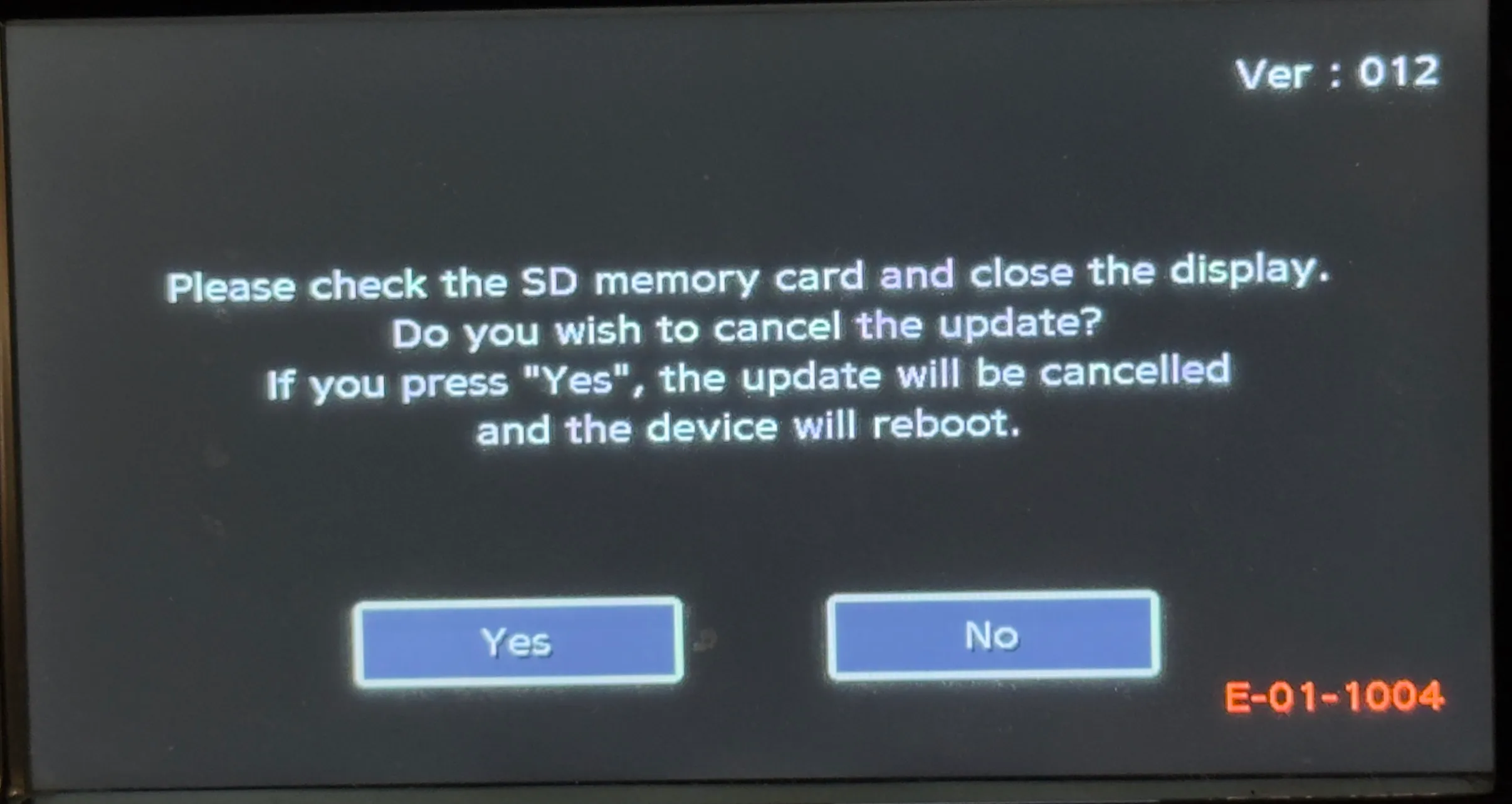 The SD card slots behind the screen, with slot B highlighted