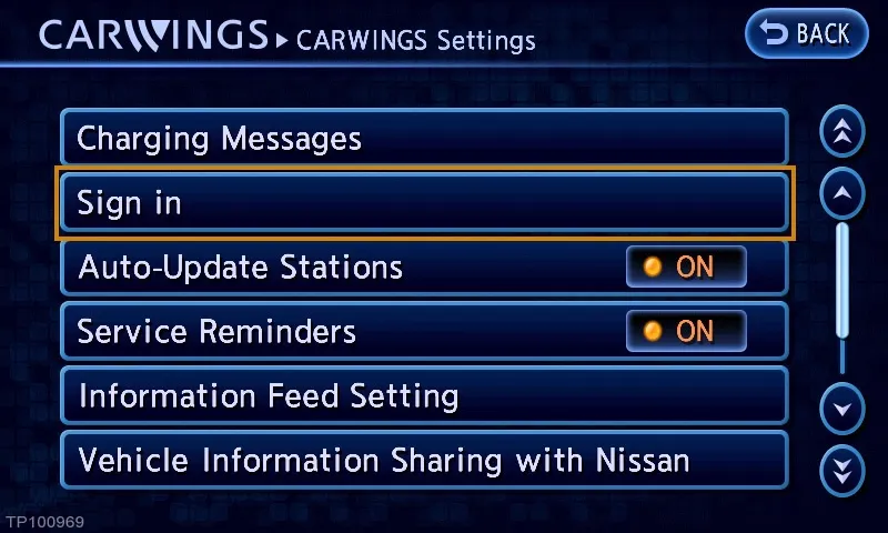 The Sign In or Security Settings option